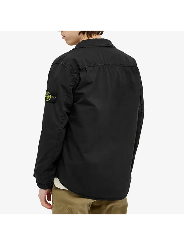 Рубашка two pocket overshirt 'black' Stone Island — изображение 4 из 4, черный