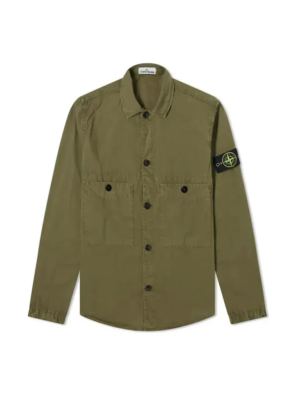 Куртка two pocket overshirt 'olive green' Stone Island — изображение 1 из 3, оливковый зеленый