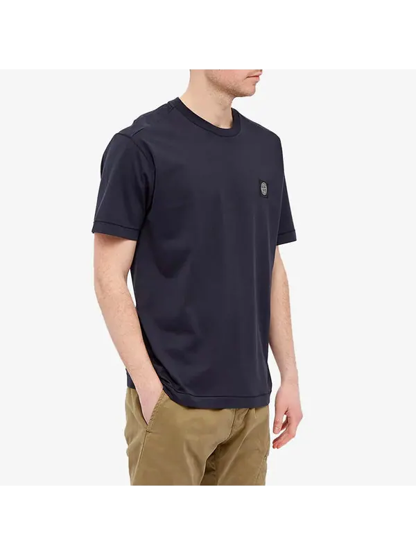 Футболка patch logo t-shirt 'navy' Stone Island — изображение 3 из 4, темно-синий
