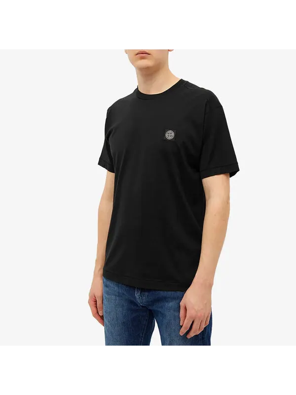 Футболка patch logo t-shirt 'black' Stone Island — изображение 3 из 4, черный