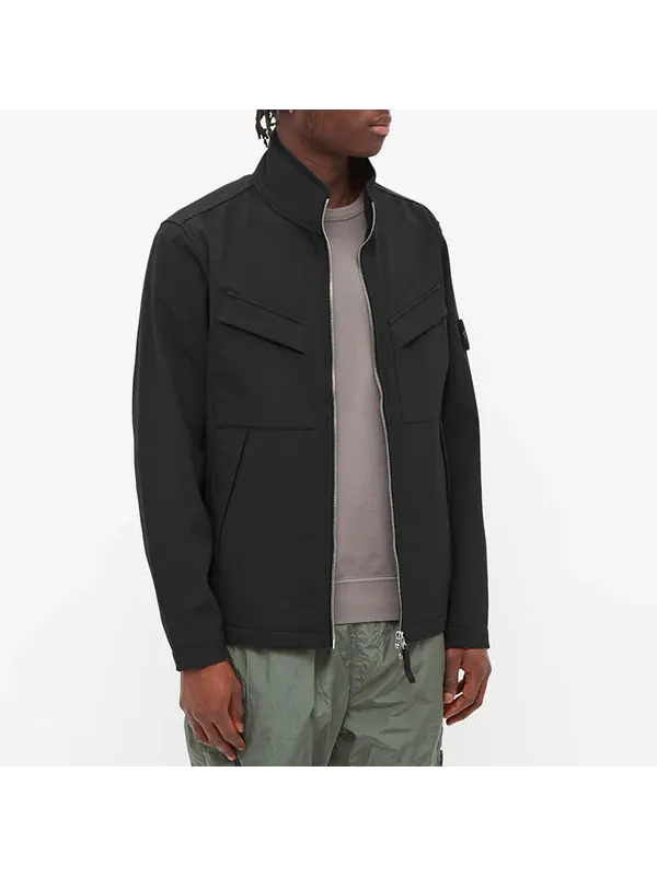 Куртка soft shell-r jacket 'black' Stone Island — изображение 3 из 3, черный