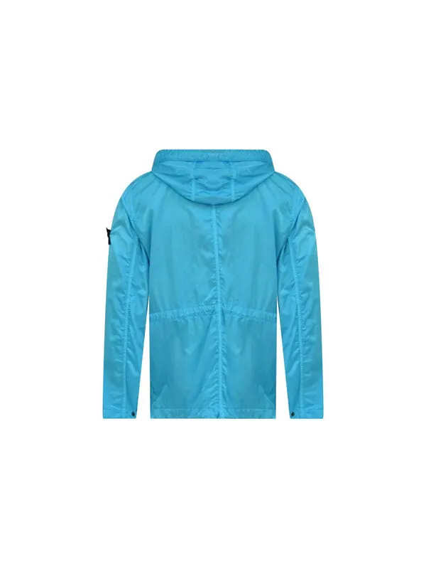 Куртка logo patch drawstring hooded jacket 'blue' Stone Island — изображение 2 из 4, синий