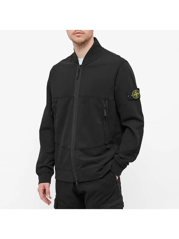 Куртка garment dyed bomber jacket 'black' Stone Island — изображение 3 из 3, черный