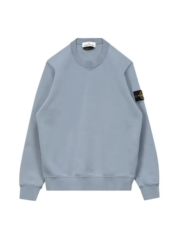 Толстовка patch logo crewneck sweatshirt 'mid blue' Stone Island — изображение 1 из 4, синий