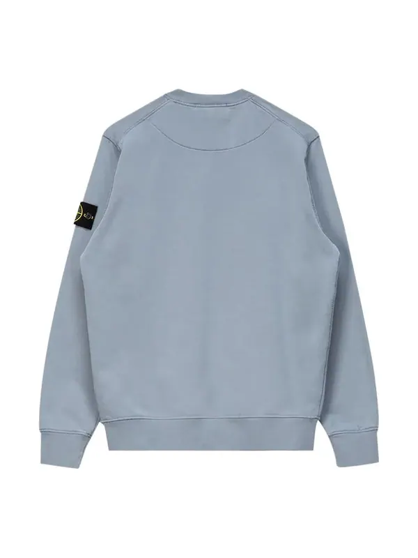 Толстовка patch logo crewneck sweatshirt 'mid blue' Stone Island — изображение 2 из 4, синий