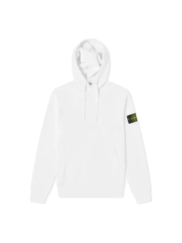 Толстовка garment dyed popover hoodie 'white' Stone Island — изображение 1 из 3, белый