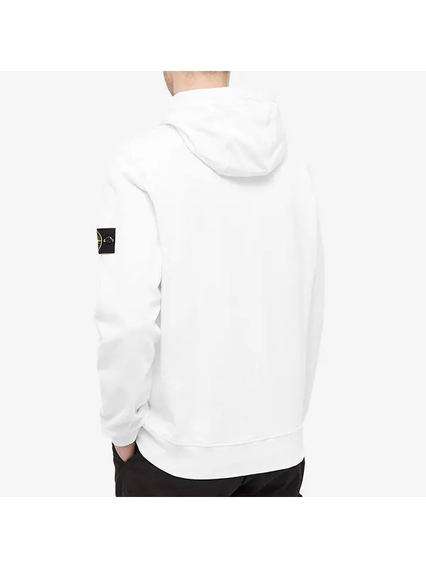 Толстовка garment dyed popover hoodie 'white' Stone Island — изображение 2 из 3, белый