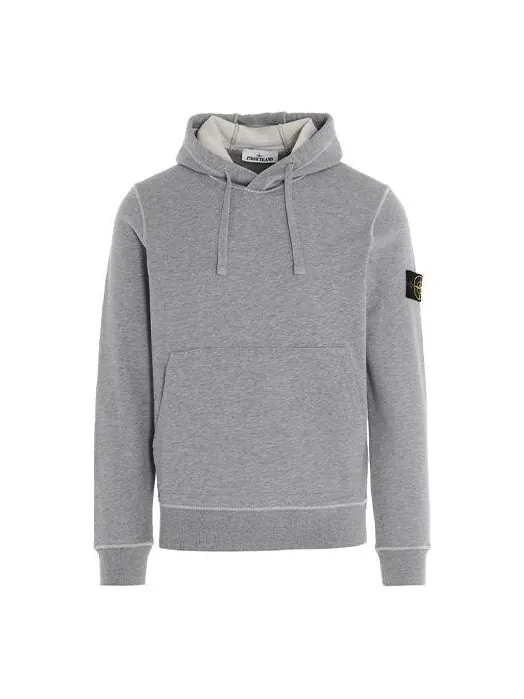 Толстовка garment dyed popover hoodie 'grey marl' Stone Island — изображение 1 из 4, серый