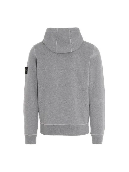 Толстовка garment dyed popover hoodie 'grey marl' Stone Island — изображение 2 из 4, серый