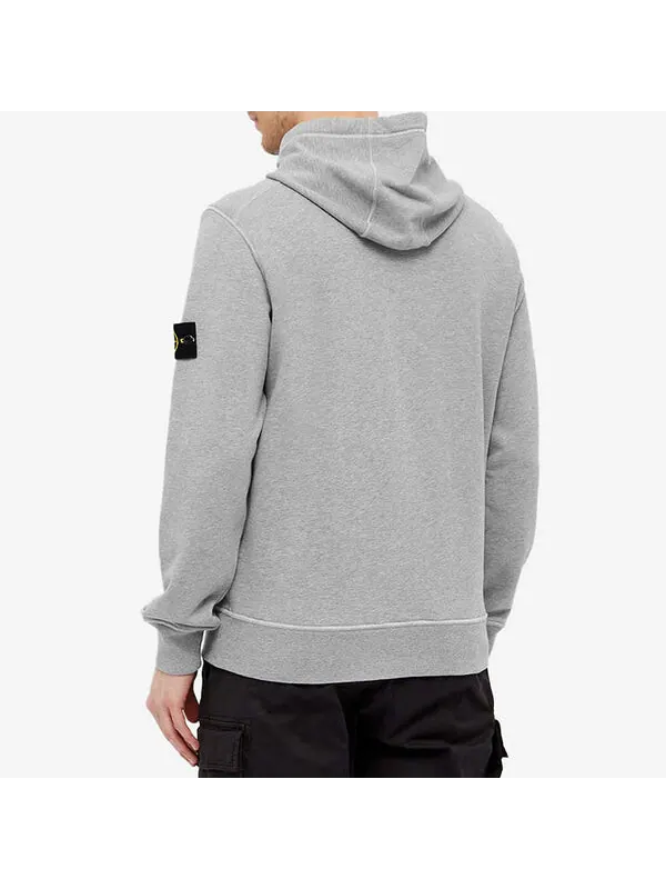 Толстовка garment dyed popover hoodie 'grey marl' Stone Island — изображение 4 из 4, серый