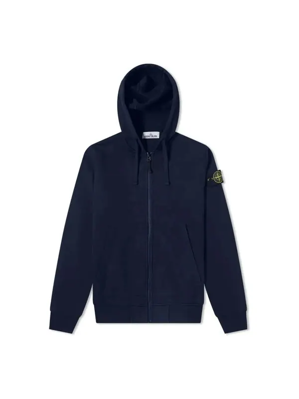 Куртка garment dyed zip through hoodie 'navy' Stone Island — изображение 1 из 4, темно-синий