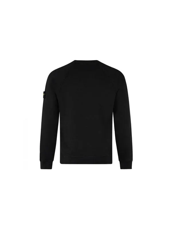 Толстовка logo patch crewneck sweatshirt 'black' Stone Island — изображение 2 из 4, черный