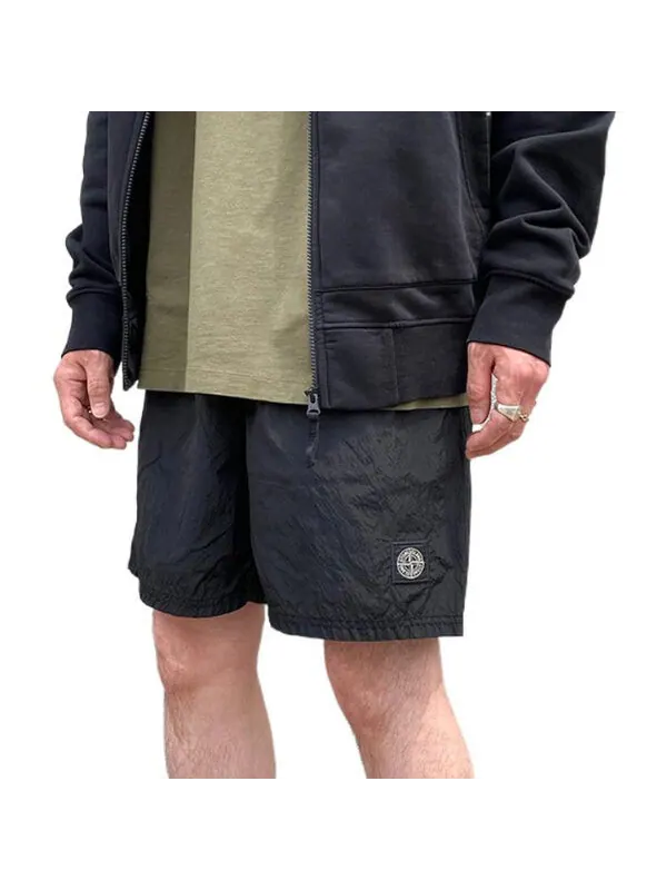 Шорты patch logo swim shorts 'black' Stone Island — изображение 3 из 3, черный