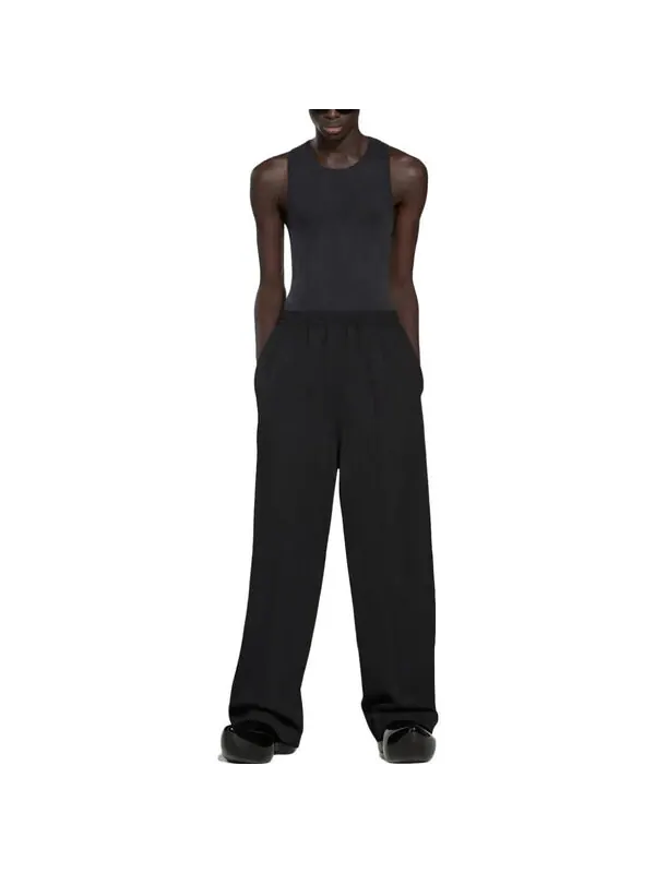 Брюки elastic waist straight leg pants 'black' Balenciaga — изображение 2 из 4, черный