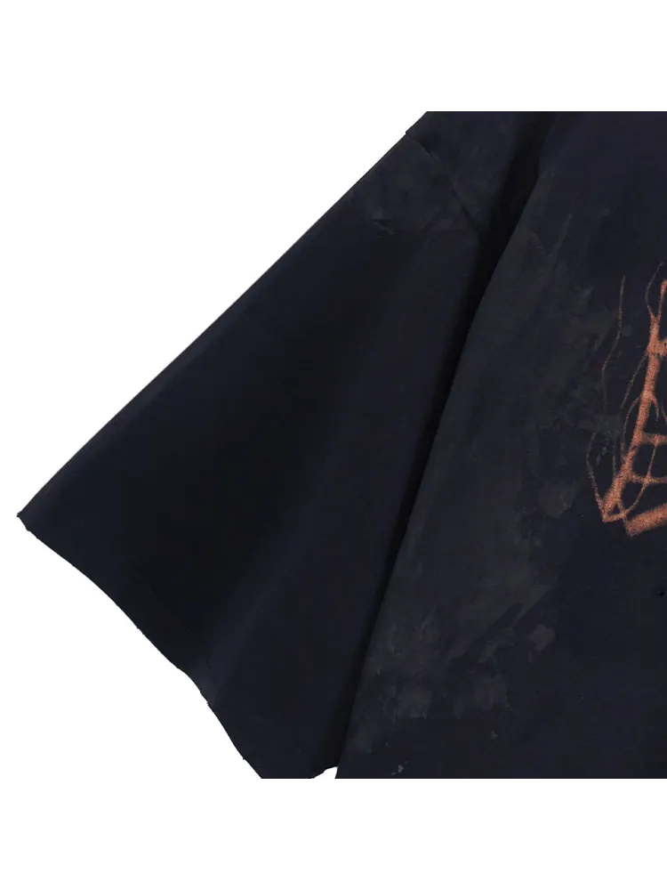 Футболка Balenciaga Heavy Metal T-shirt Large Fit 'Black Faded' — изображение 5 из 6, черный