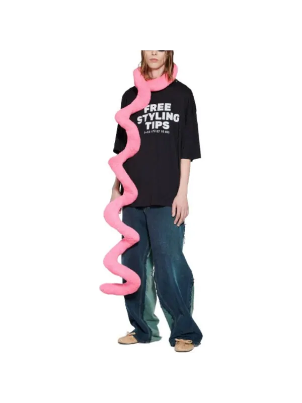 Футболка free styling tips t-shirt 'black white' Balenciaga — изображение 2 из 4, черный/белый