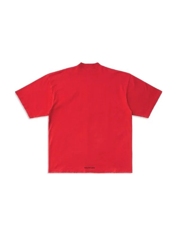 Футболка Balenciaga Je t'aime T-shirt Large Fit 'Red' — изображение 2 из 5, красный