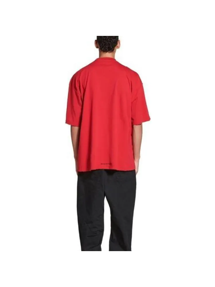 Футболка Balenciaga Je t'aime T-shirt Large Fit 'Red' — изображение 4 из 5, красный