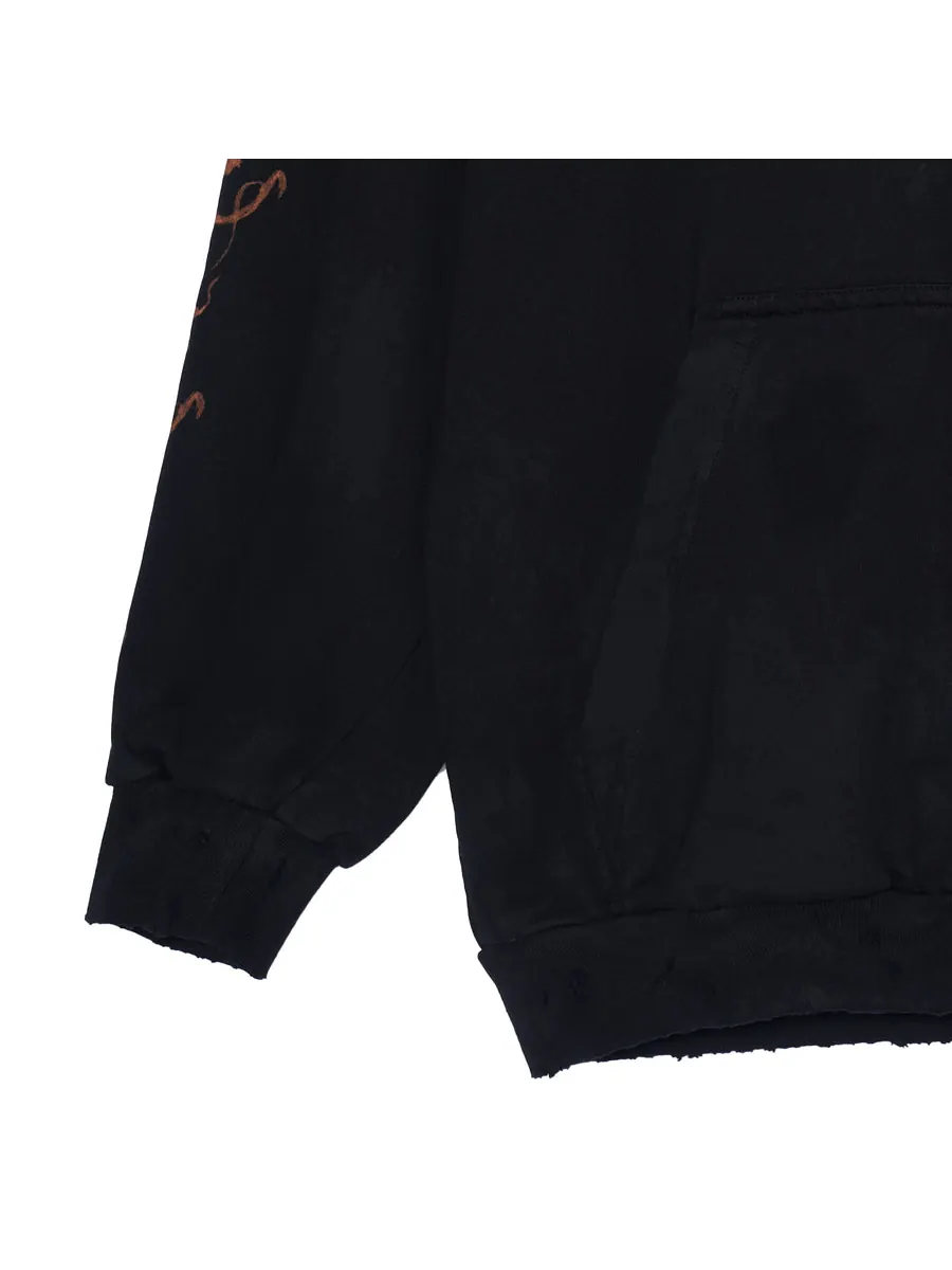 Куртка Balenciaga Heavy Metal Zip-Up Hoodie Small Fit 'Black Faded' — изображение 4 из 6, черный