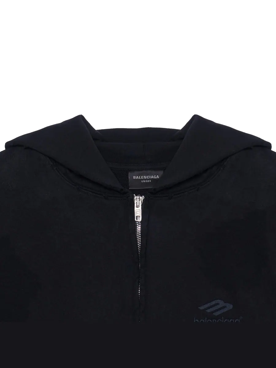 Куртка Balenciaga Heavy Metal Zip-Up Hoodie Small Fit 'Black Faded' — изображение 5 из 6, черный