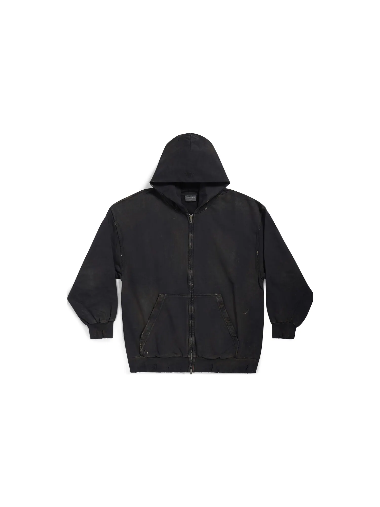 Куртка Balenciaga Paris Zip-Up Hoodie Small Fit — изображение 1 из 7, черный