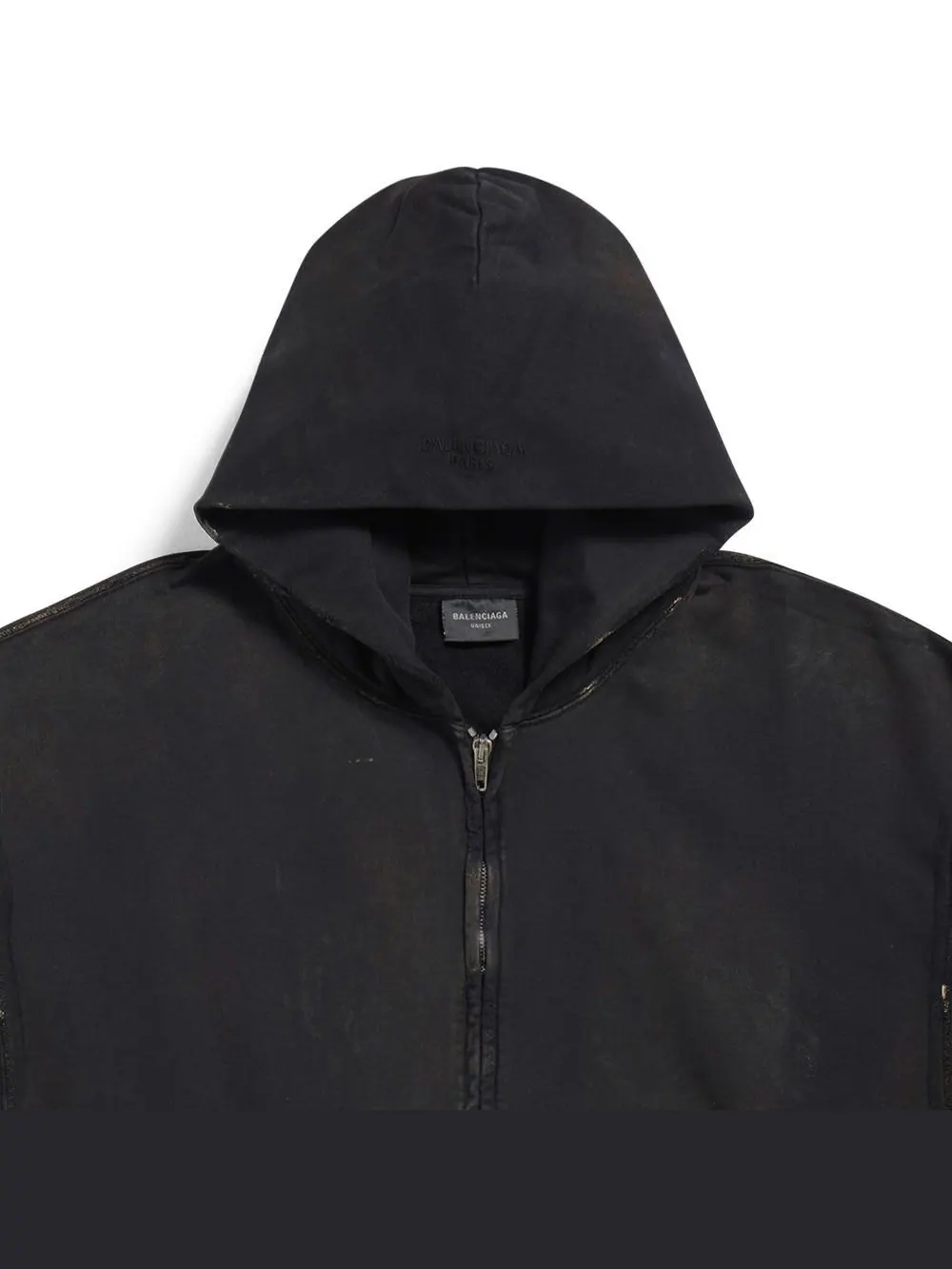 Куртка Balenciaga Paris Zip-Up Hoodie Small Fit — изображение 4 из 7, черный