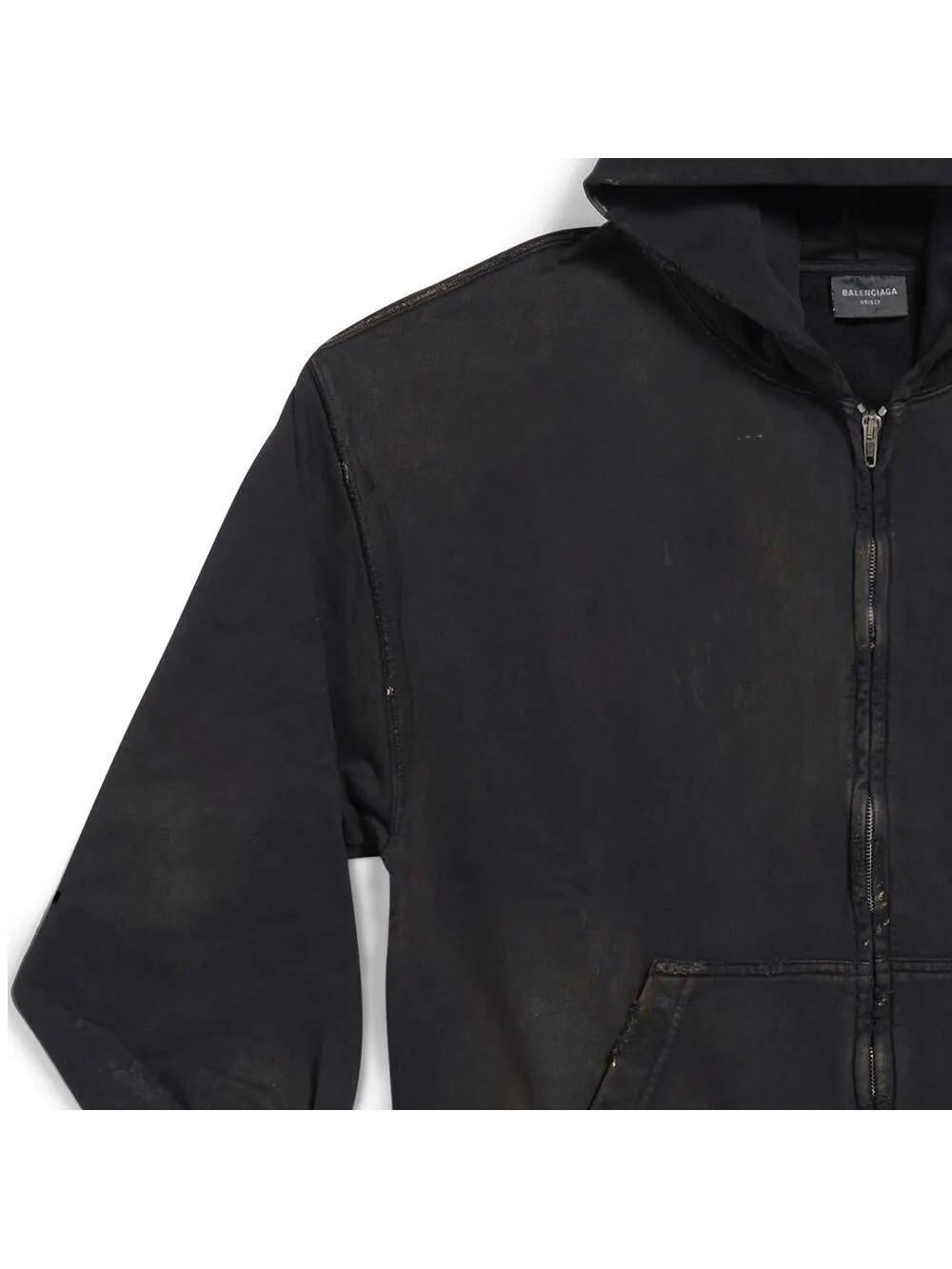 Куртка Balenciaga Paris Zip-Up Hoodie Small Fit — изображение 5 из 7, черный