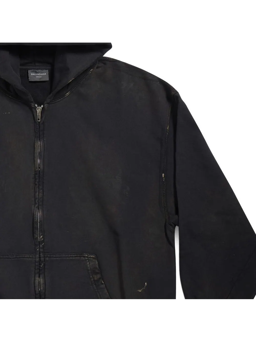 Куртка Balenciaga Paris Zip-Up Hoodie Small Fit — изображение 6 из 7, черный