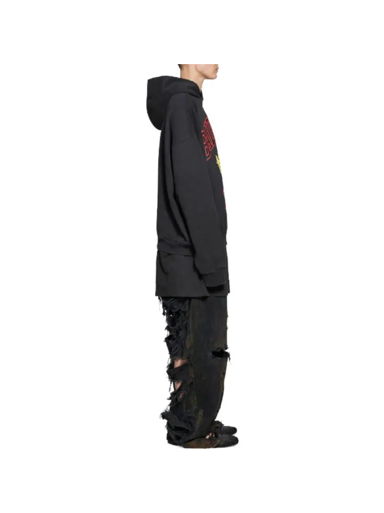 Худи Balenciaga DIY College Hoodie 'Black' — изображение 5 из 5, черный