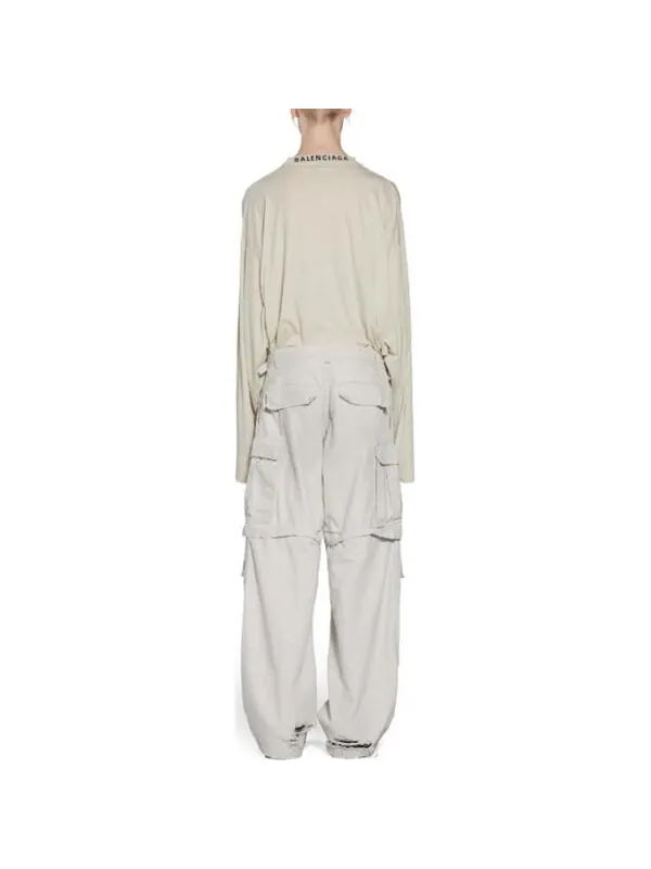 Брюки large cargo pants 'light grey' Balenciaga — изображение 3 из 4, светлый серый