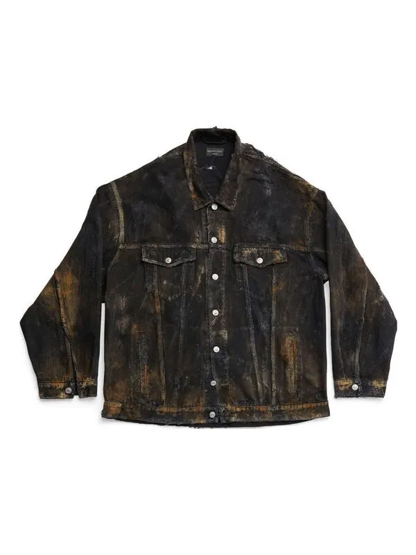 Куртка oversized denim jacket 'black' Balenciaga — изображение 1 из 1, черный