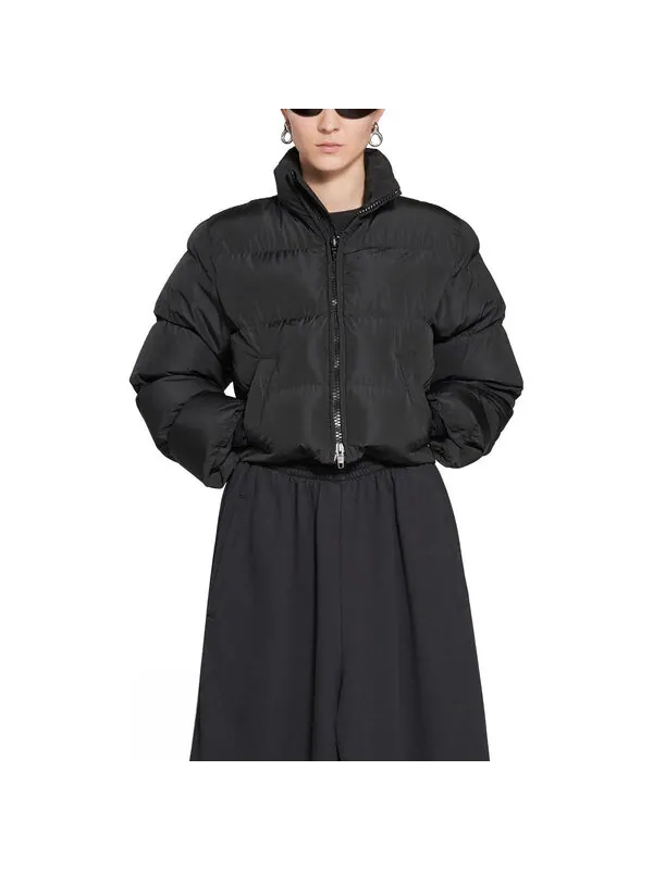 Куртка shrunk puffer jacket 'black' Balenciaga — изображение 3 из 4, черный