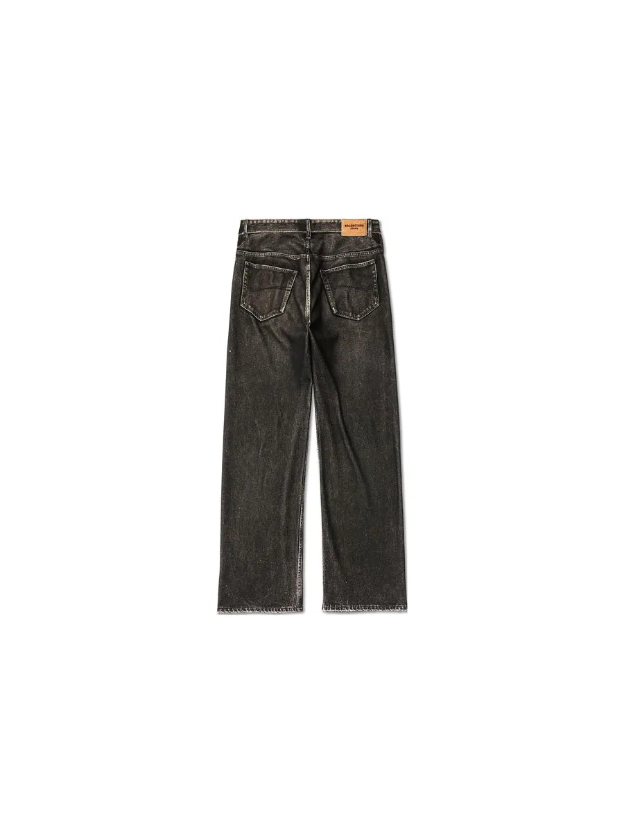 Спортивные брюки Balenciaga Denim Trompe L'oeil Pants 'Black' — изображение 2 из 7, черный