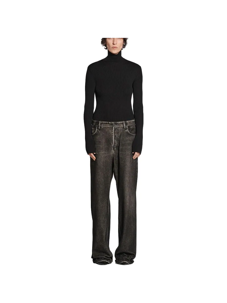 Спортивные брюки Balenciaga Denim Trompe L'oeil Pants 'Black' — изображение 3 из 7, черный