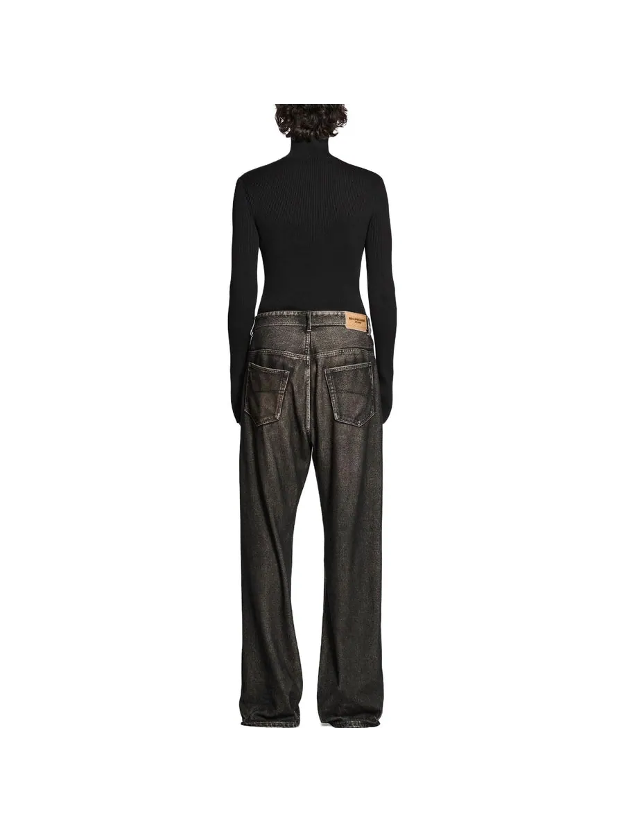 Спортивные брюки Balenciaga Denim Trompe L'oeil Pants 'Black' — изображение 4 из 7, черный