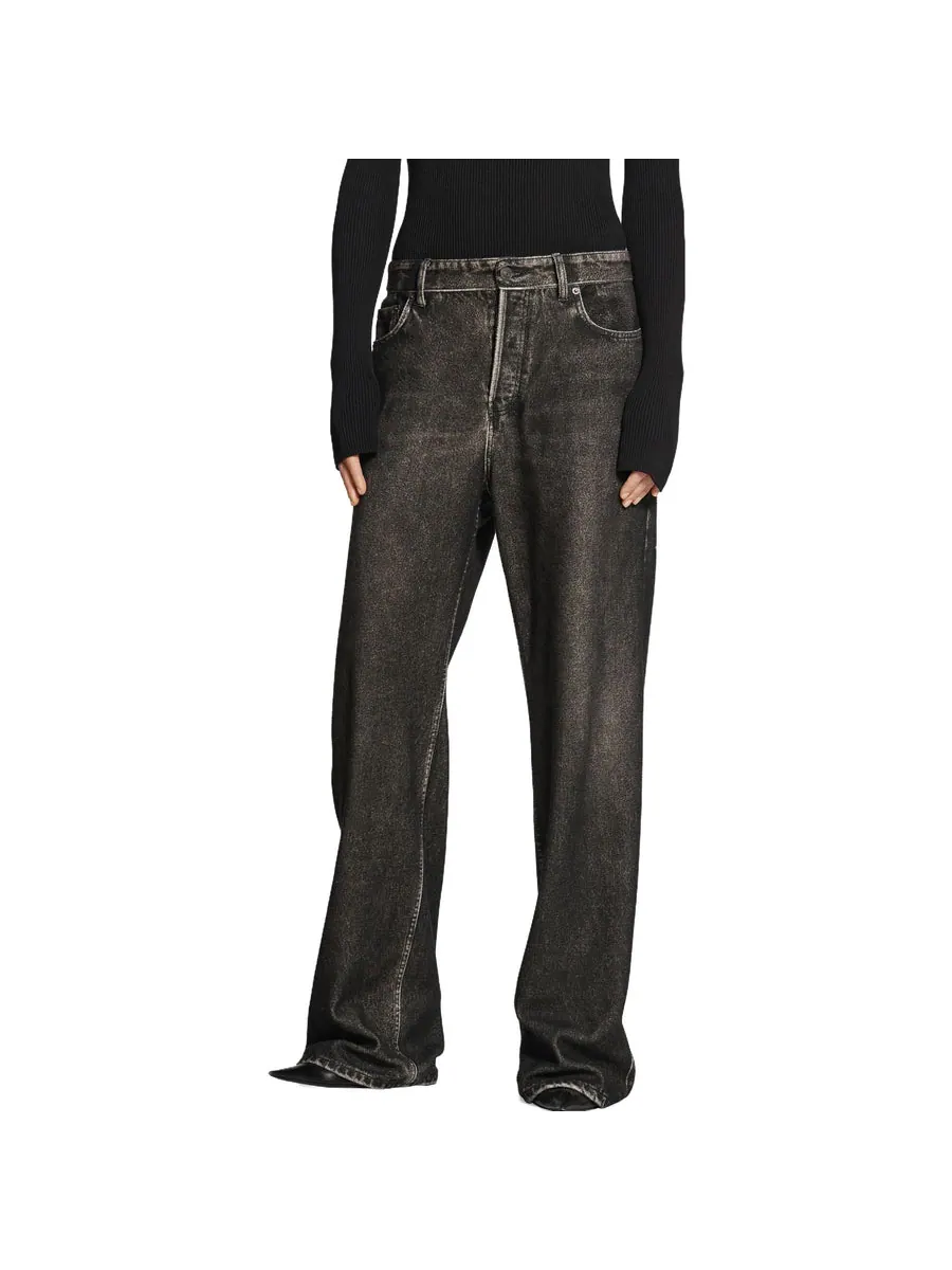 Спортивные брюки Balenciaga Denim Trompe L'oeil Pants 'Black' — изображение 6 из 7, черный