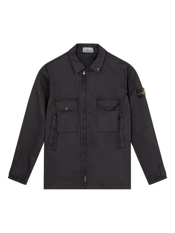 Куртка cotton overshirt 'black' Stone Island — изображение 1 из 4, черный