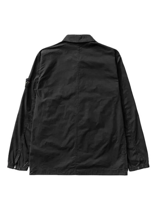 Куртка cotton overshirt 'black' Stone Island — изображение 2 из 4, черный