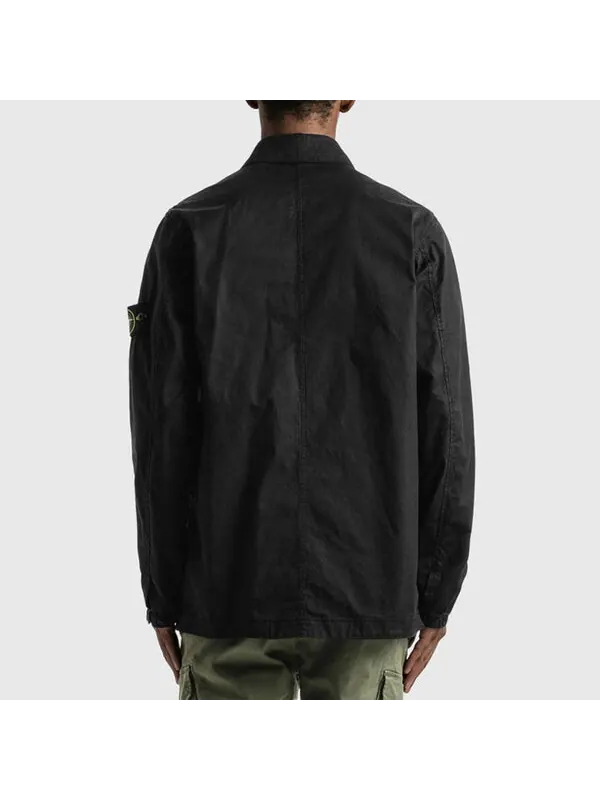 Куртка cotton overshirt 'black' Stone Island — изображение 4 из 4, черный
