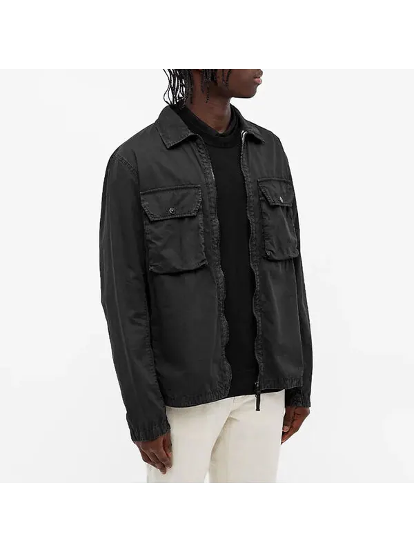 Куртка 2 pocket shirt jacket 'black' Stone Island — изображение 3 из 4, черный