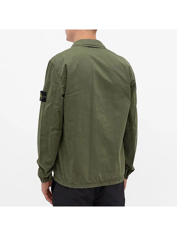 Куртка STONE ISLAND 2 Pocket Brushed Cotton Shirt Jacket 'Sage' — изображение 2 из 3, зеленый