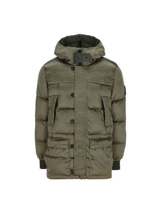 Куртка water repellent split hood down puffer jacket 'green' Stone Island — изображение 1 из 2, зеленый