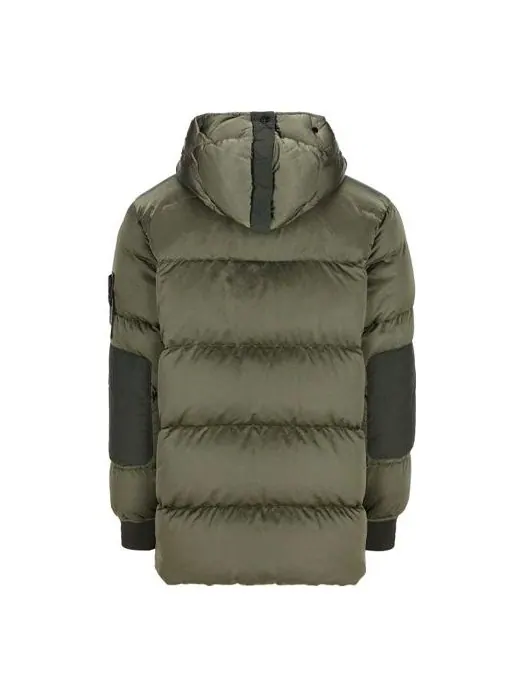 Куртка water repellent split hood down puffer jacket 'green' Stone Island — изображение 2 из 2, зеленый