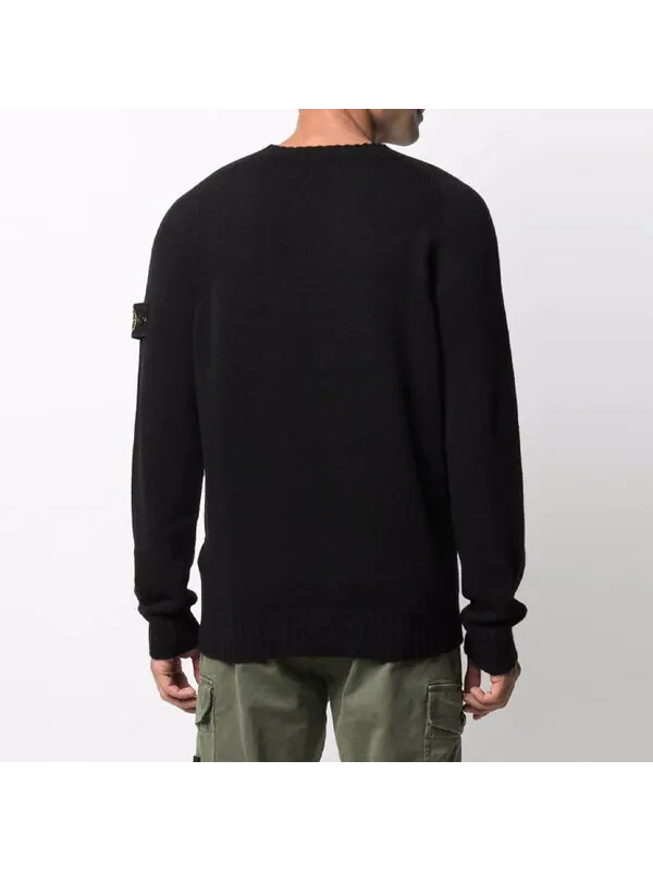 Свитер lambswool crew knit 'black' Stone Island — изображение 2 из 3, черный