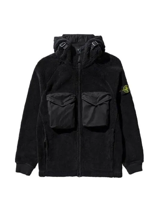 Куртка cotton pile garment dyed sweatshirt 'black' Stone Island — изображение 1 из 4, черный