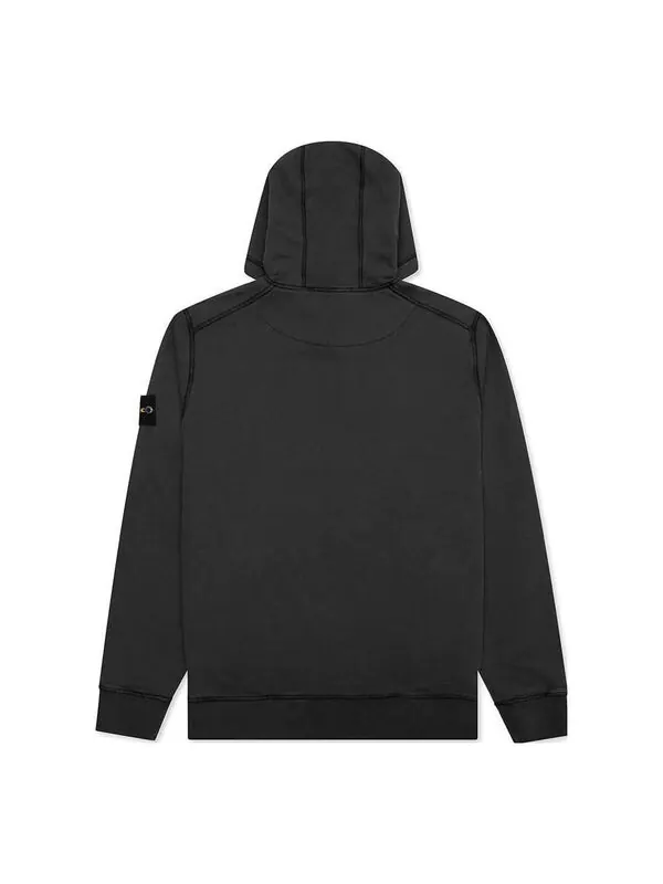 Толстовка hooded sweatshirt 'charcoal' Stone Island — изображение 2 из 2, черный