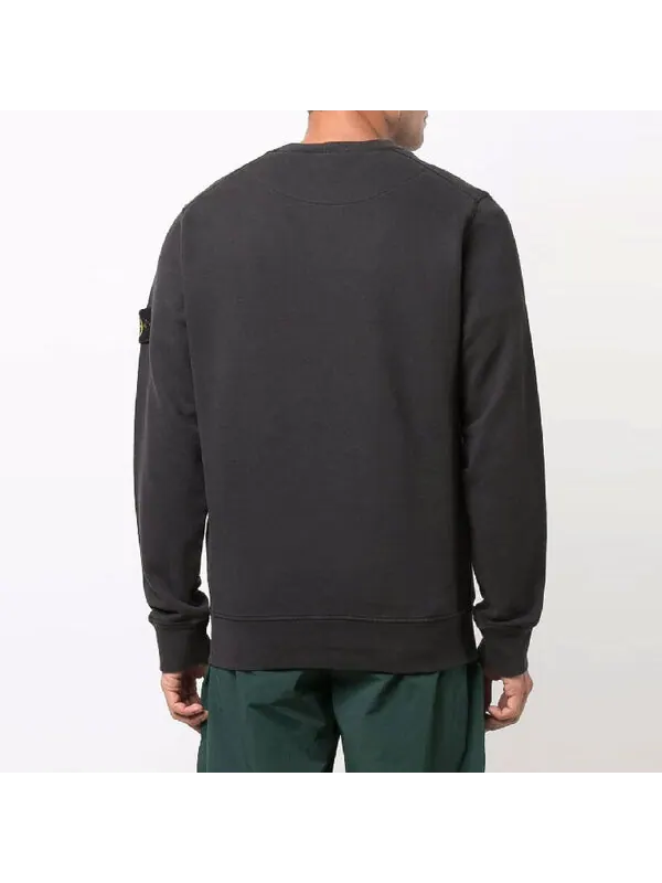 Толстовка logo patch sweatshirt 'black' Stone Island — изображение 2 из 3, черный