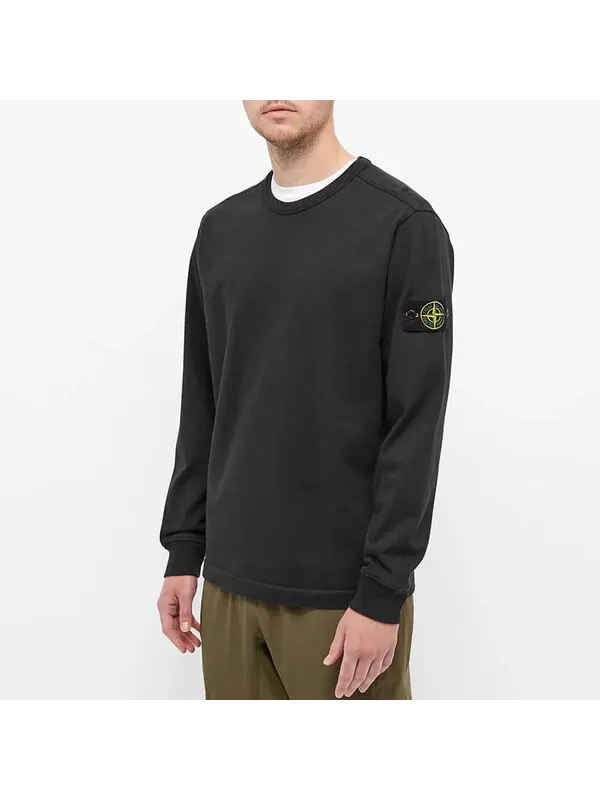 Толстовка lightweight crew sweatshirt 'black' Stone Island — изображение 3 из 4, черный