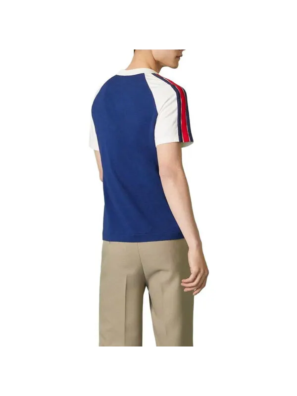 Футболка Gucci Cotton Jersey T-Shirt with Patch — изображение 3 из 4, синий/белый
