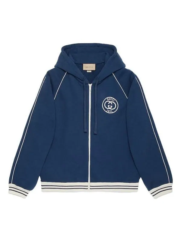Свитшот Gucci Cotton Jersey Sweatshirt with Patch — изображение 1 из 4, синий
